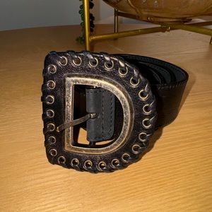 Dior black leather belt